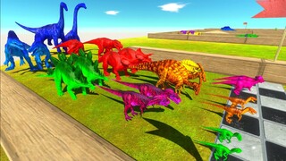 COLORED CARNIVORE & HERBIVORE DINOSAURS CHAMPIONSHIP - Animal Revolt Battle Simulator