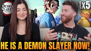 THE REAL ADVENTURE BEGINS! HER FIRST ANIME! 😱 | Demon Slayer Reaction S1 Ep 5 Reaction