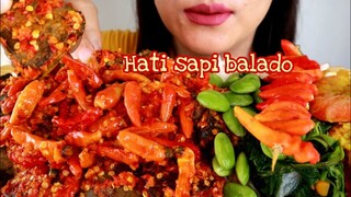 ASMR BALADO HATI SAPI + PETE + PEYEK UDANG + BENING BAYAM  | ASMR MUKBANG  INDONESIA