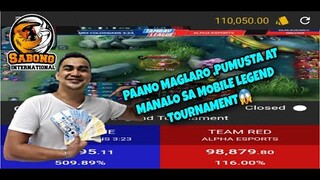 SABONG INTERNATIONAL MOBILE LEGEND TOURNAMENT|PAANO MAG CASH IN AT CASH OUT SA SABONG INTERNATIONAL