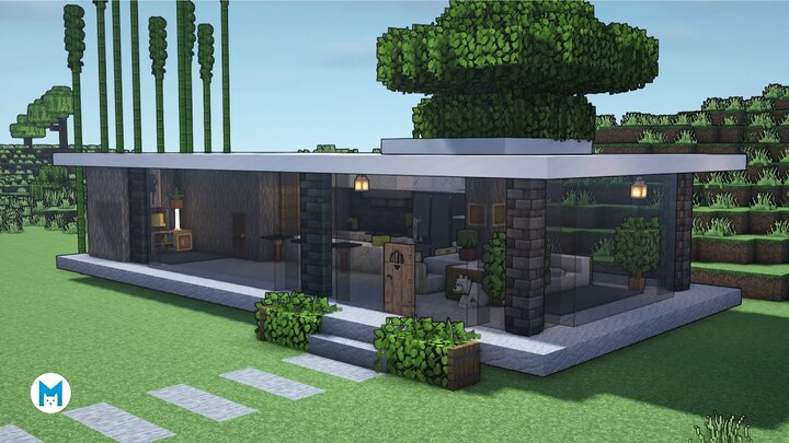 Minecraft | How To Build a Modern House with Indoor Tree ðŸŒ³