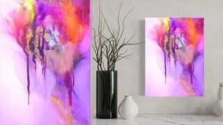 "SPRING in BLOOM"~ A Beautiful Abstract Painting with Fluid Acrylics / Acrylic Pouring (402)