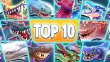 TOP 10 STRONGEST SHARKS in HUNGRY SHARK EVOLUTION [Round 2]