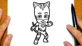 BELAJAR MELUKIS CATBOY (PJ MASKS) | Lukisan yang mudah