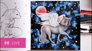 (5/5) Finishing Coloring the Winged Wolf in Pop Manga Dragons by Camilla d'Errico | Live