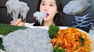 [ONHWA] The sound of chewing raw whitebait!🤍 The smallest raw fish in the world