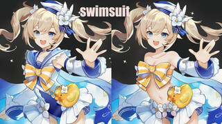 [Genshin Impact] Barbara trong bộ đồ bơi (Bản vẽ đã chỉnh sửa lại)
