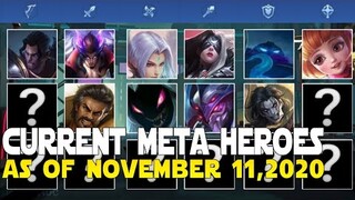 CURRENT META HEROES AS OF NOVEMBER 11, 2020 | SEASON 18 | MOBILE LEGENDS S+ TIER HEROES IN RANKED!