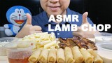 ASMR Eating Black Pepper Lamb Chop, Penne With Chicken & Spring Roll