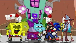 AN Mugen Request #1784: Spongebob, Zim, Gumball, Chowder VS Mario, Sonic, Mordecai, Finn, Jake