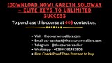[Download Now] Gareth Soloway - Elite Keys To Unlimited Success