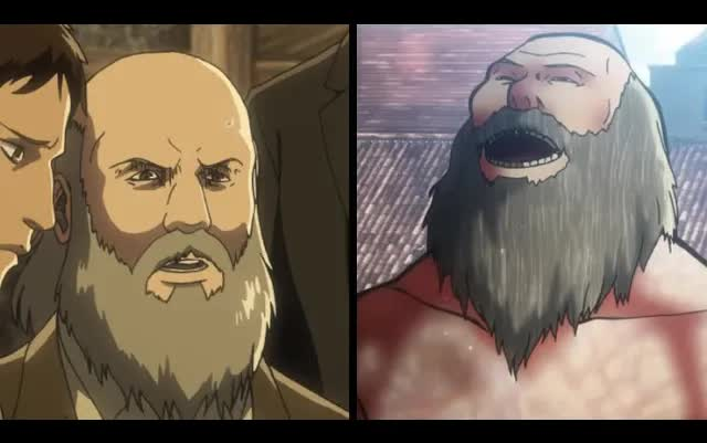Attack on Titan - Comparison of characters becoming giants