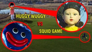 DRONE CATCHES SQUID GAME & HUGGY WUGGY FROM POPPY PLAYTIME AT HAUNTED PARK!! (WE FOUND THEM!)