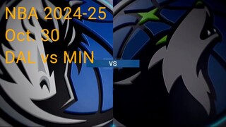 Dallas mavericks VS Minnesota timberwolves | OCT 30 2024 | NBA 2024-2025