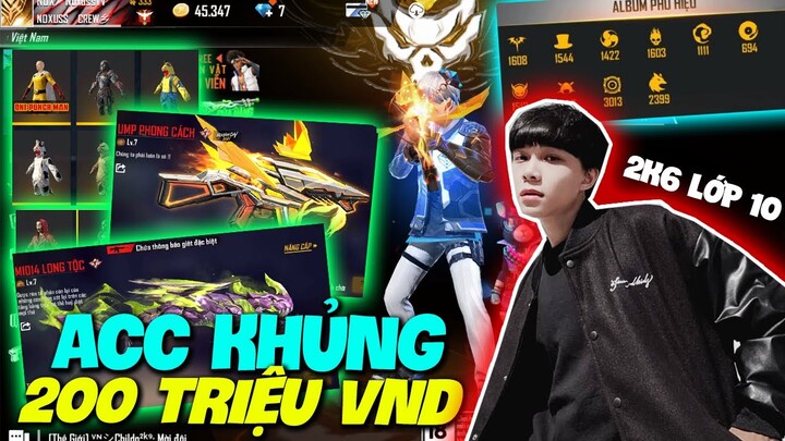 Free Fire|Review Acc"NOXUSS TV"Học Sinh Cấp 3 Sở Hữu ACC Khủng FULL SÚNG NÂNG CẤP GIÁ TRỊ 200 TRIỆU?