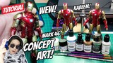 PAINTS AND BRUSHES FOR CUSTOMIZATION. ZD TOYS IRON MAN MARK 46 CONCEPT ART. MARVEL