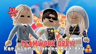 RIBUT KARNA MAP INI?!?? Kerja Sama Tim Obby Bertiga Bareng Adik Aku 👩‍👧‍👦 | Roblox Indonesia🇮🇩