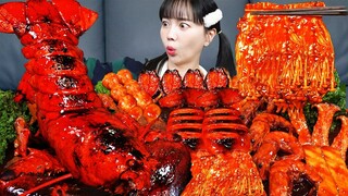 역대급 초대왕 랍스터 🦞 오징어 팽이버섯 해물찜 먹방 레시피 Giant Lobster Enoki Mushrooms Squid Seafood Mukbang ASMR Ssoyoung