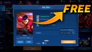 HOW TO GET FREE STUN CHOU SKIN | FREE STUN SKIN | PROMO DIAMONDS EVENT RELEASE DATE