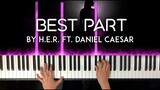 Best Part  by H.E.R. ft. Daniel Caesar piano cover | with lyrics | free sheet music