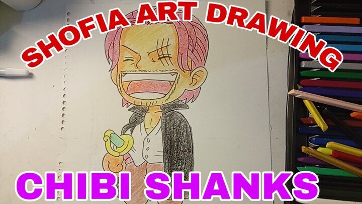 menggambar chibi shanks one piece