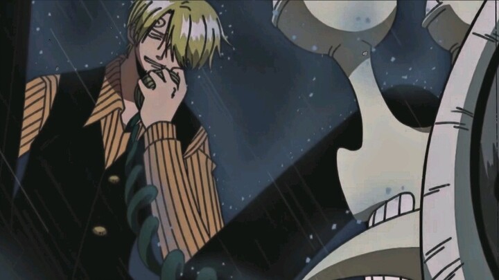 "That time Sanji hit him from the rear of the train to the front in order to save his friends."