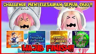 CHALLENGE 4 TOWER OBBY DARI LVL EASY SAMPAI TOWER OF HELL !! HARUS FINISH !! Feat @MOOMOO Roblox