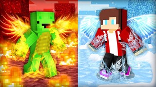 FIRE Dragon Mikey vs ICE Dragon JJ Survival Battle Challenge in Minecraft (Maizen Mizen Mazien)