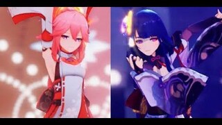 【Genshin Impact MMD/4K/60FPS】Raiden Ei & Yae Miko【A ติดยาเสพติด】