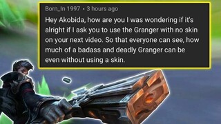 YOU DONT NEED SKIN TO BE A GODLY GRANGER | AkoBida Granger Gameplay - MLBB