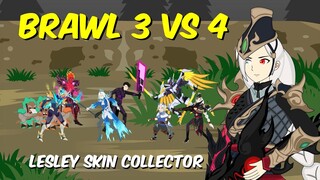 MOBILE LEGENDS ANIMATION | LESLEY JADI JAHAT BRAWL 3 VS 4