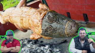 Americans React to Philippines Craziest Food ! | Crocodile Lechon