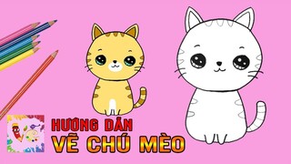 Cách Vẽ Con Vật | Hướng Dẫn Vẽ Chú Mèo Con  Đáng Yêu I How to draw Kitten Cute