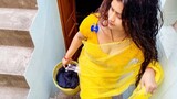 Rupa Aunty vlog house saree vlog #cleaning #yellowsareevlog
