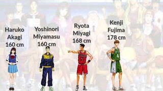 Slam Dunk Characters Height Comparison