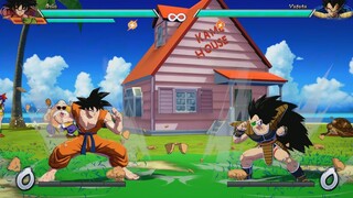 Dragon Ball FighterZ - Raditz vs Goku & Piccolo (Kame House Stage) Gameplay (MODS)