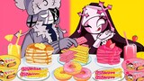 Pink Food VS Yellow Food Challenge Mukbang - Friday Night Funkin' Animation Mukbang