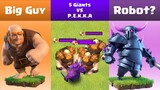 Every Level Giants VS Every Level P.E.K.K.A | Clash of Clans