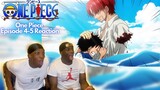 SHANKS IS THE GOAT!!! One Piece 100% BLIND REACTION Episode (4-5) Group Reaction