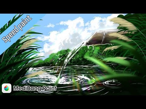 " CLEAR RIVER " landscape digital speed paint medibang illustration NO.17