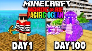 I Survived 100 Days in the Pacific Ocean on Minecraft.. Here's What Happened..