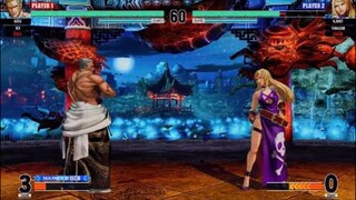 KOF15　ギース　10Hit雷剛コンボ　裏回りと下段を打ち分ける　単純に強いギース