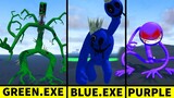 GREEN.EXE vs BLUE.EXE vs PURPLE.EXE en ROBLOX RAINBOW FRIENDS MORPHS