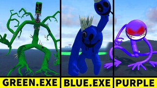 GREEN.EXE vs BLUE.EXE vs PURPLE.EXE en ROBLOX RAINBOW FRIENDS MORPHS