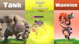 Every Level Golem VS Every Level Valkyrie | Clash of Clans