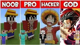NOOB VS PRO VS HACKER VS GOD: Luffy One Piece Batalla Minecraft