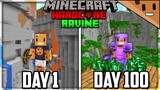 I Survived 100 Days in a MASSIVE RAVINE Only World In Hardcore Minecraft...
