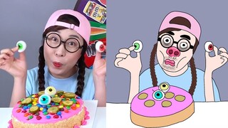 Cake Decorating Challenge 케이크 챌린지 DONA 도나 |||  troll..i don't draw