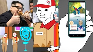 Wojak cooks fried chicken for Kim Jong Un then plays pokemon go