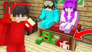 JJ and Mikey Exe Under The Bed !! Zoey Cash And Nico Pranks in Minecraft Challenge  - Maizen